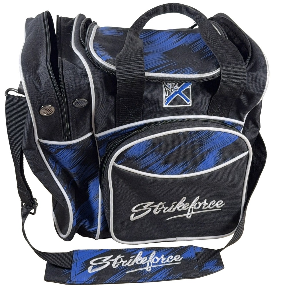 KR Strikeforce Flexx Single Bowling Bag Black Blue White 1 Ball Nylon